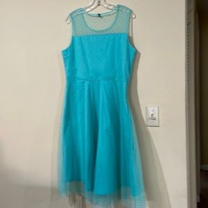 Mint fit & flare sleeveless dress.